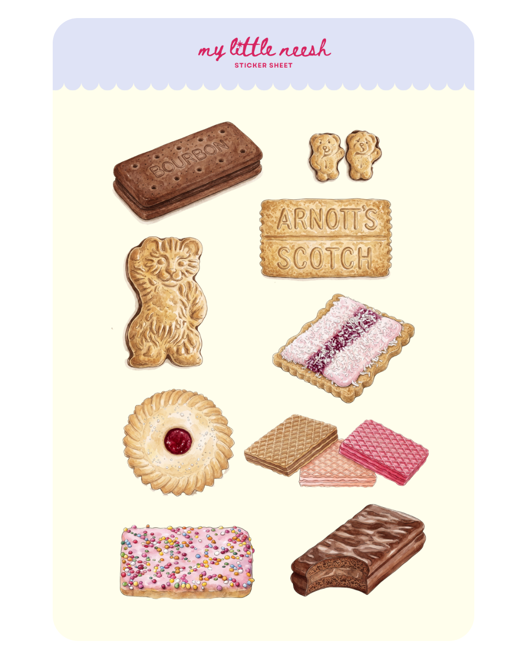 Aussie Bikkies Sticker Sheet