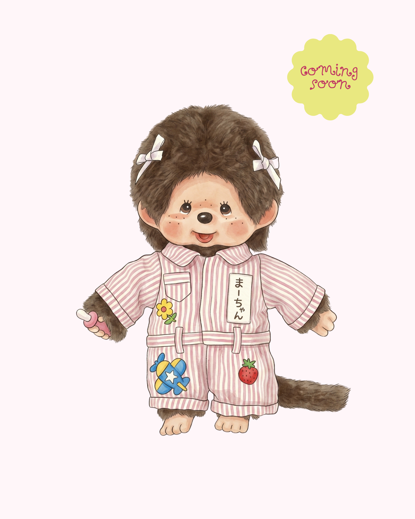 Pink Jumpsuit Monchhichi | Single Sticker