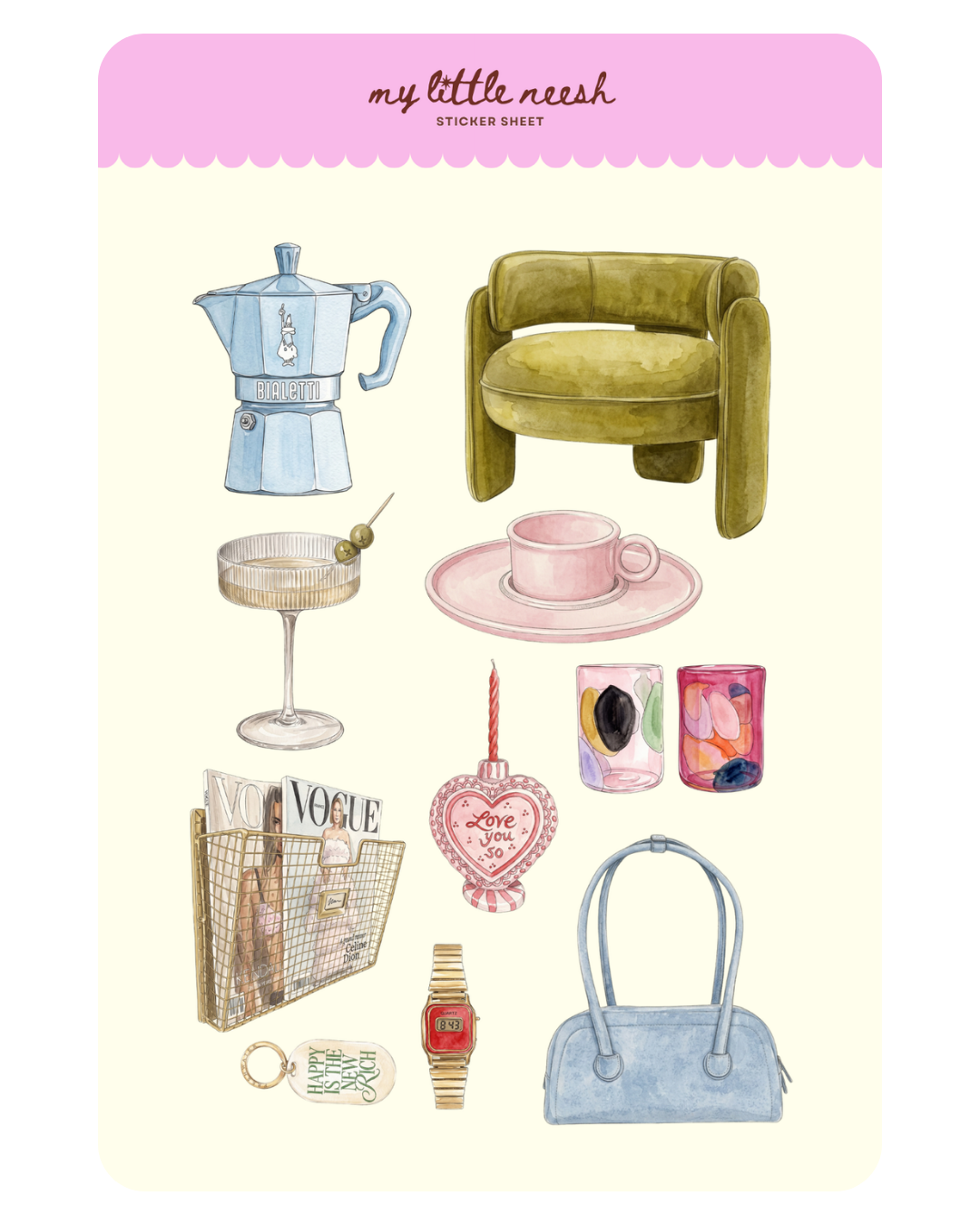 Happy Is The New Rich Sticker Sheet