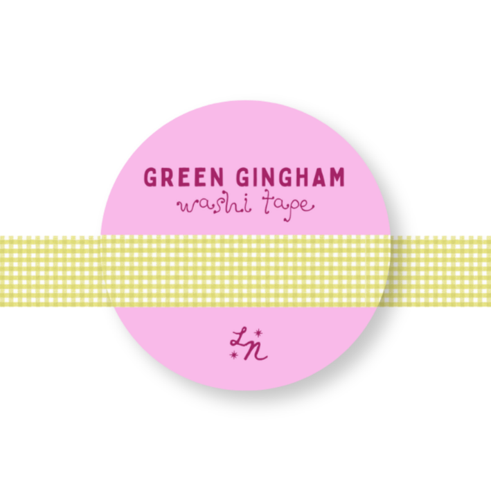 Green Gingham Washi Tape
