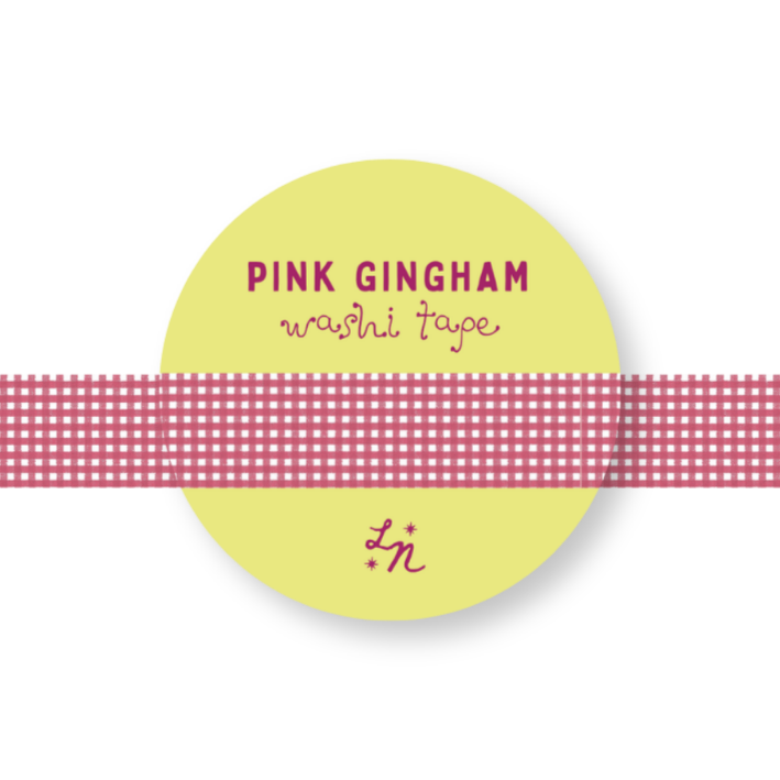 Pink Gingham Washi Tape
