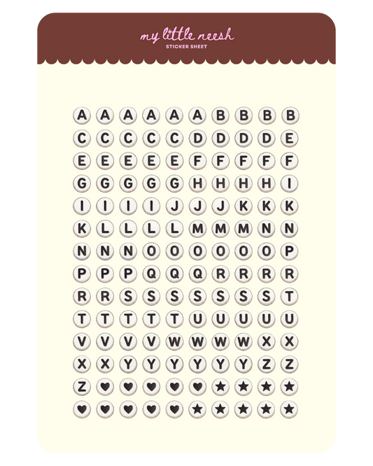 Friendship Bracelet Beads Sticker Sheet