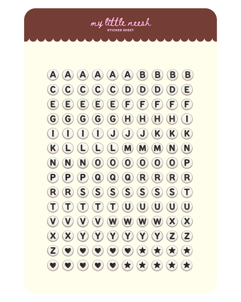 Friendship Bracelet Beads Sticker Sheet