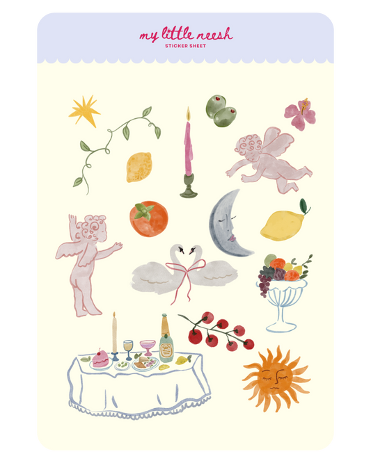 Cherub Supper Sticker Sheet