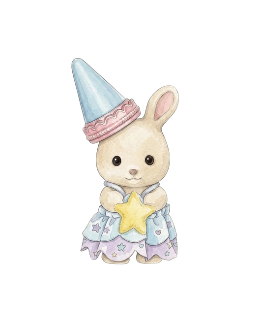 Pastel Party Bunny Single Sticker