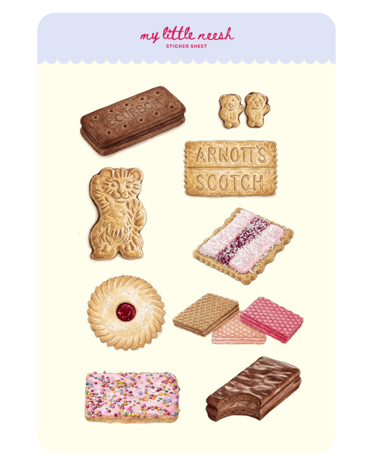 Aussie Bikkies Sticker Sheet