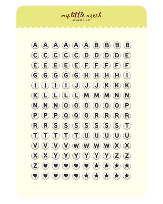 Friendship Bracelet Beads Sticker Sheet
