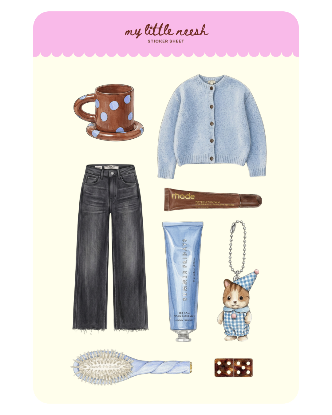 Cozy Blues & Espresso Sticker Sheet