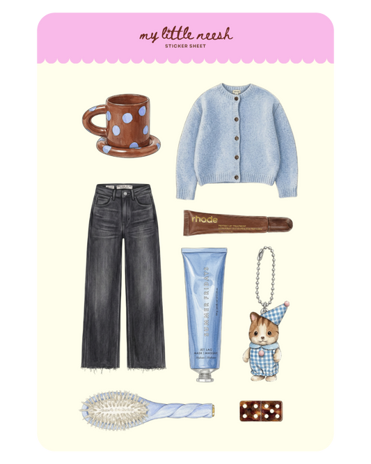 Cozy Blues & Espresso Sticker Sheet