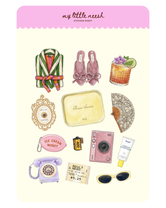Hotel Vacay Sticker Sheet