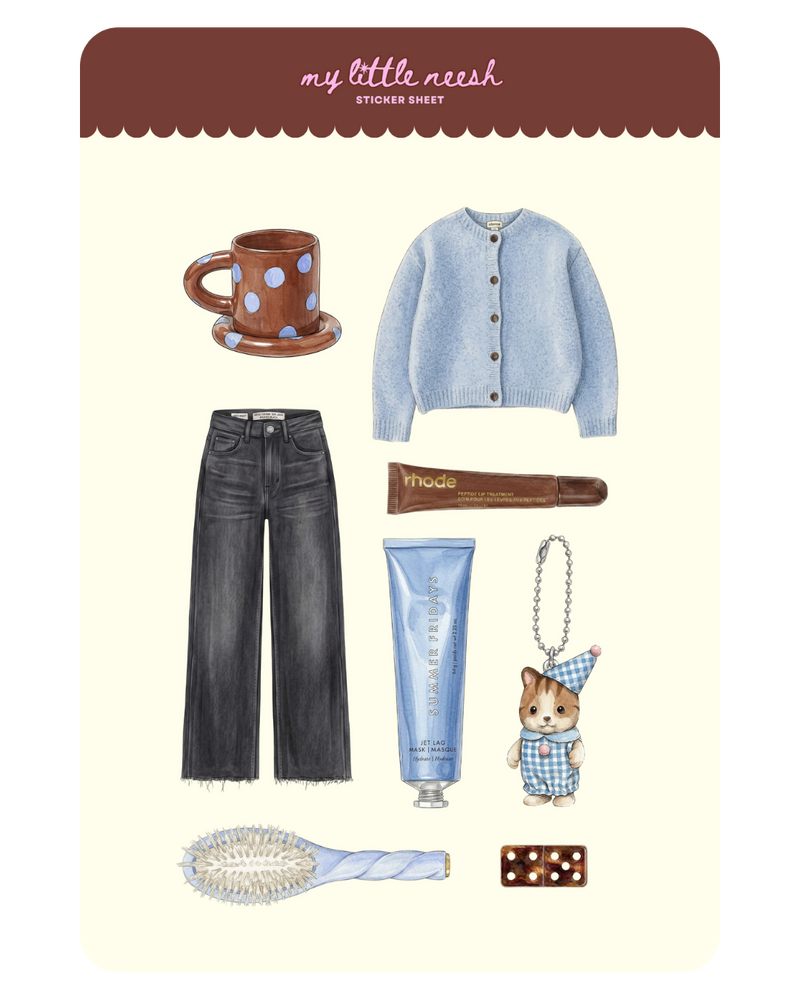 Cozy Blues & Espresso Sticker Sheet