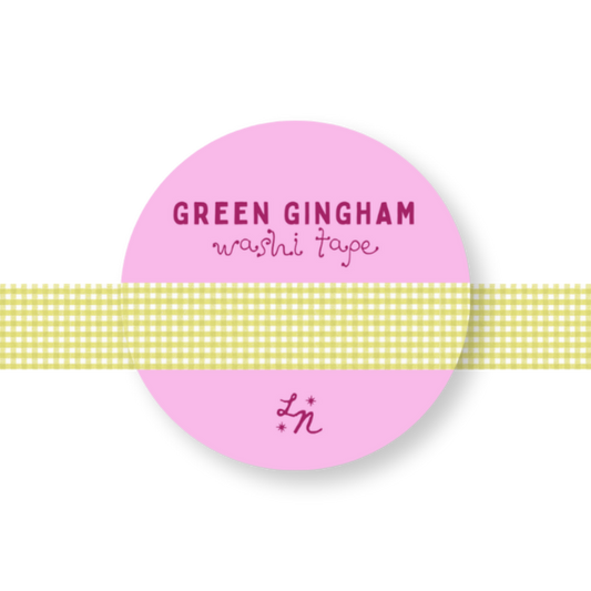 Green Gingham Washi Tape